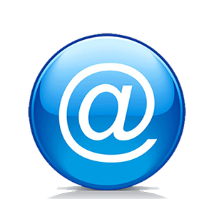 שטרודל כחול שמסמל אימייל באנגלית
